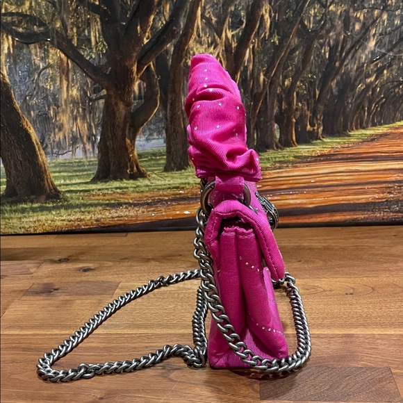 Kurt Geiger Kensington Fuchsia Pink Mini Bag Purse Head With Rhinestones - Picture 5 of 10